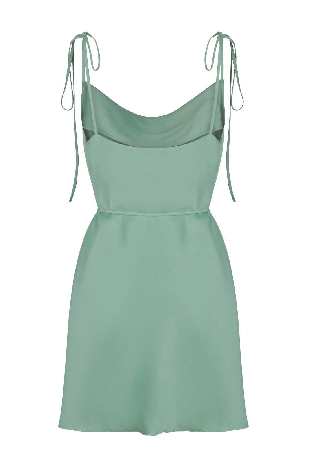 LORENA Mint Green Mini Satin Slip Dress